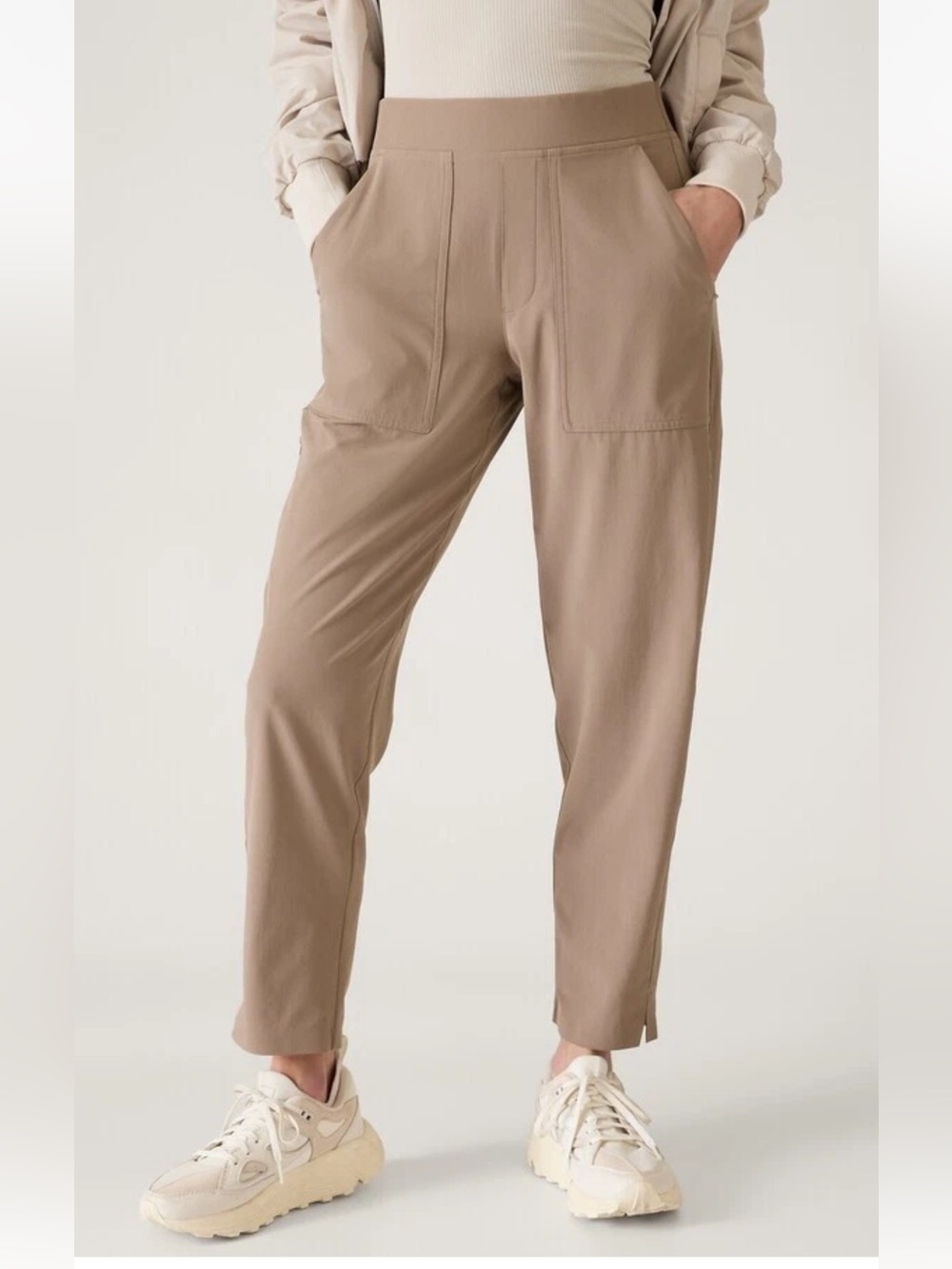 Pull-On Slim Joggers in Taupe